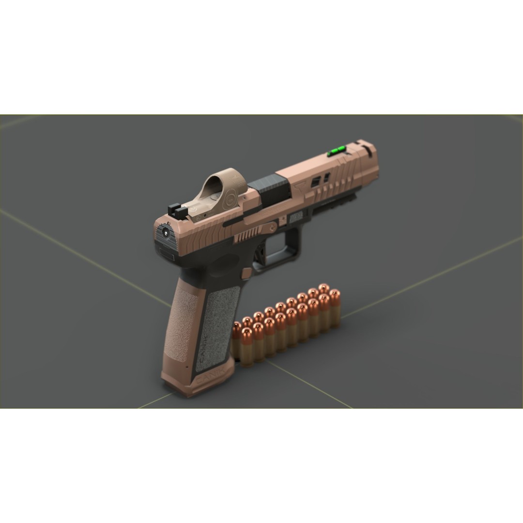 Canik TTI-Combat 3D Model – Low Poly Military Handgun with Case - View 8