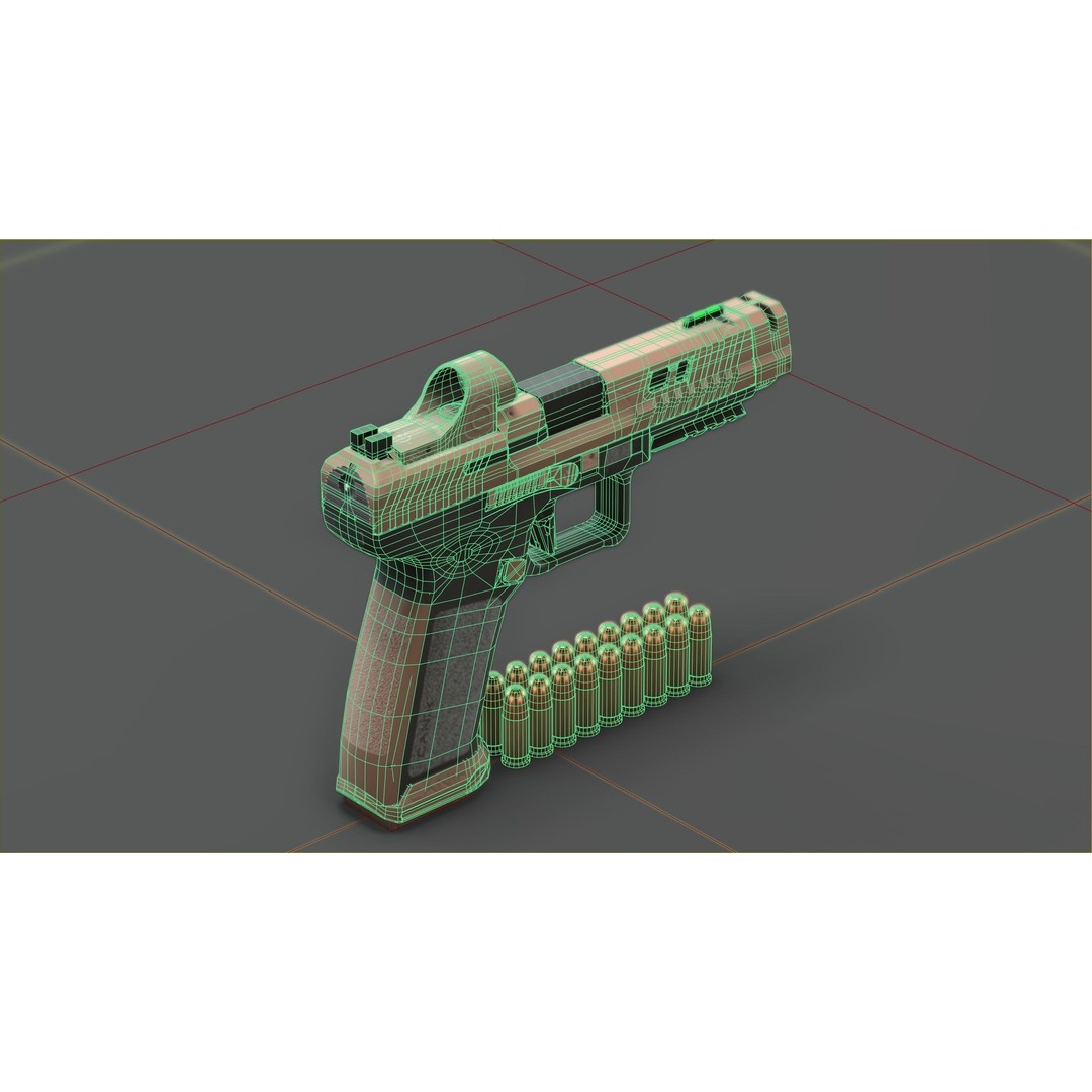 Canik TTI-Combat 3D Model – Low Poly Military Handgun with Case - View 9