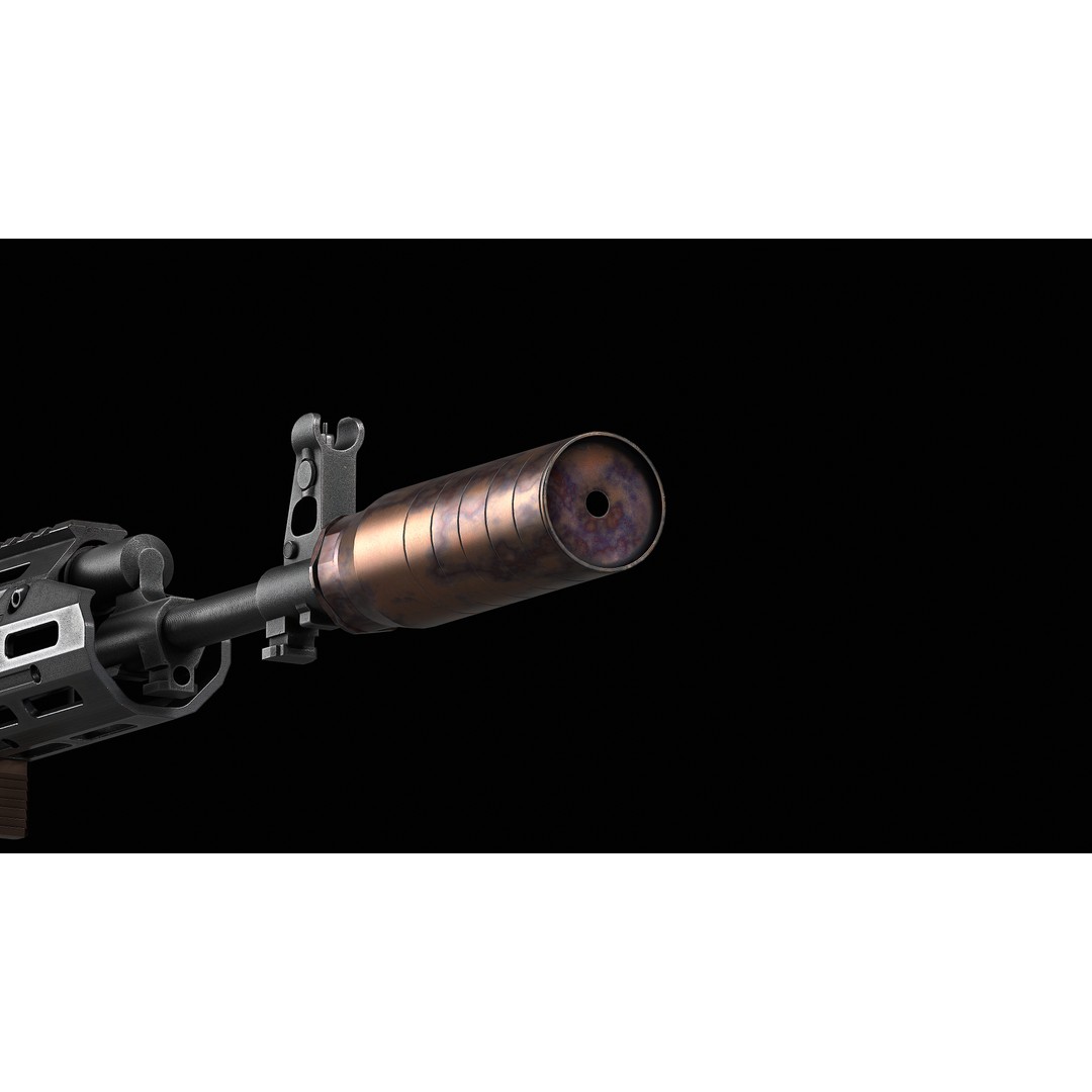 Rex Silentium MG7 K224 3D Model – Low Poly Game-Ready Asset, FBX, OBJ - View 4