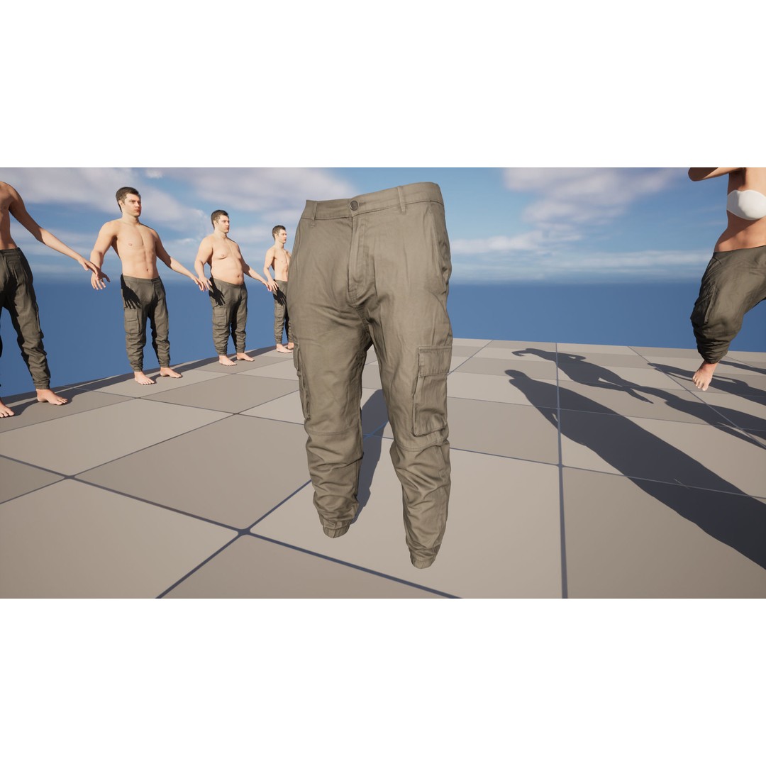 Pants 138 3D Model – Rigged Low-Poly Clothing for Metahumans - View 14