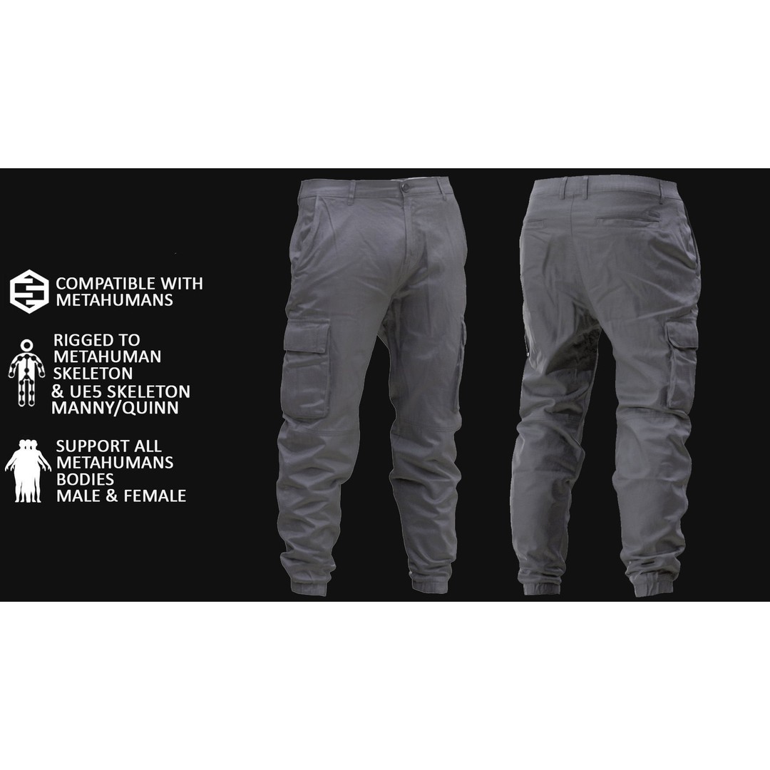 Pants 138 3D Model – Rigged Low-Poly Clothing for Metahumans - View 3