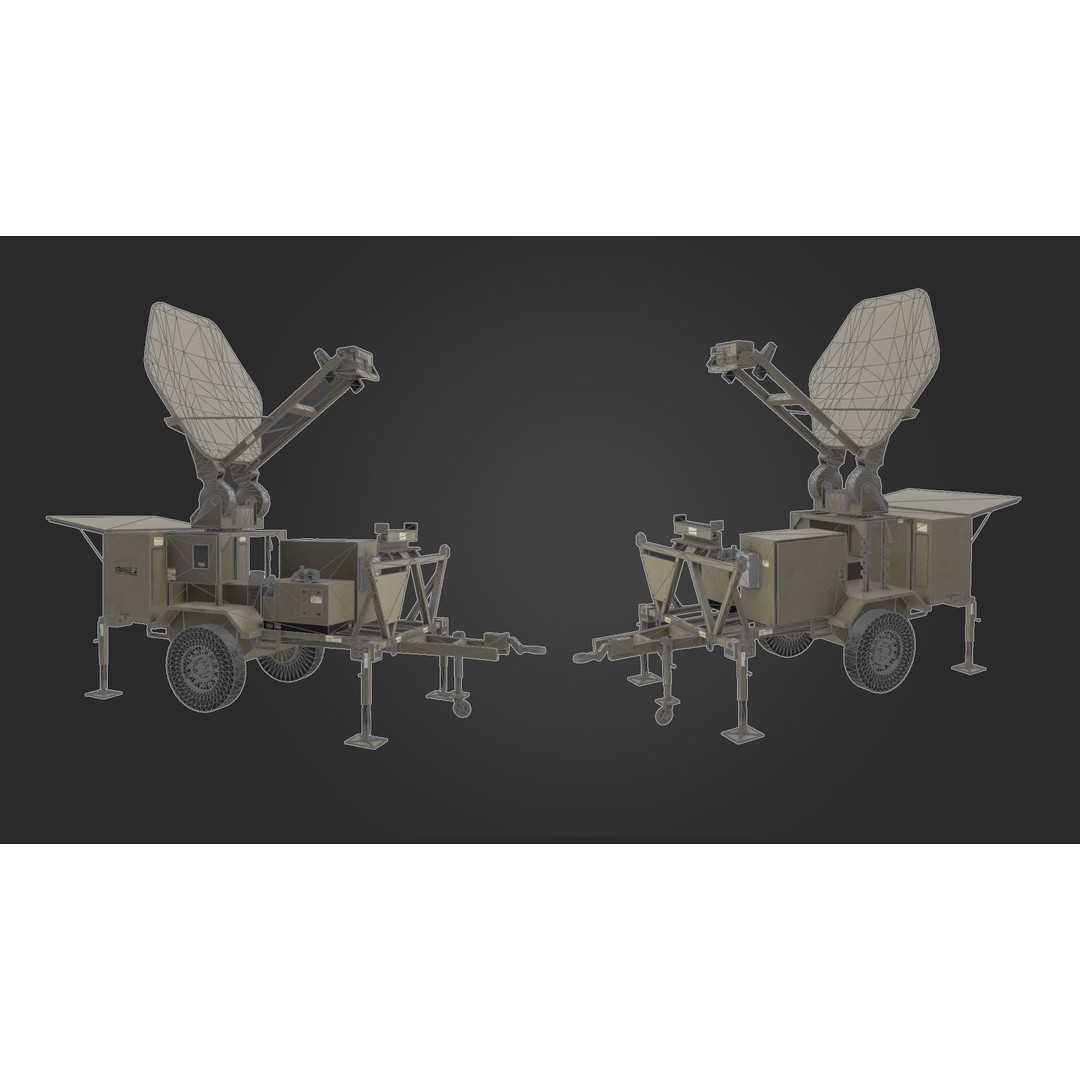 Military Satcom Transportable Terminal 3D Model – Low Poly Game Asset, FBX - View 10