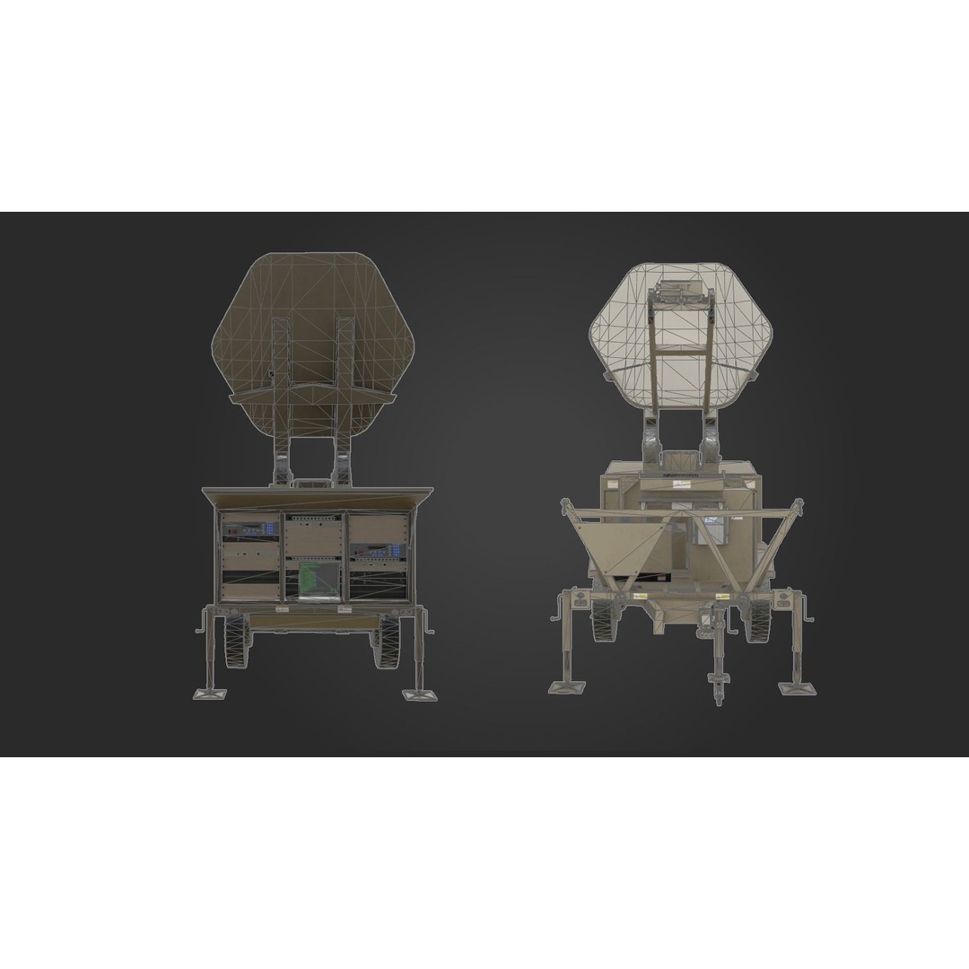 Military Satcom Transportable Terminal 3D Model – Low Poly Game Asset, FBX - View 11