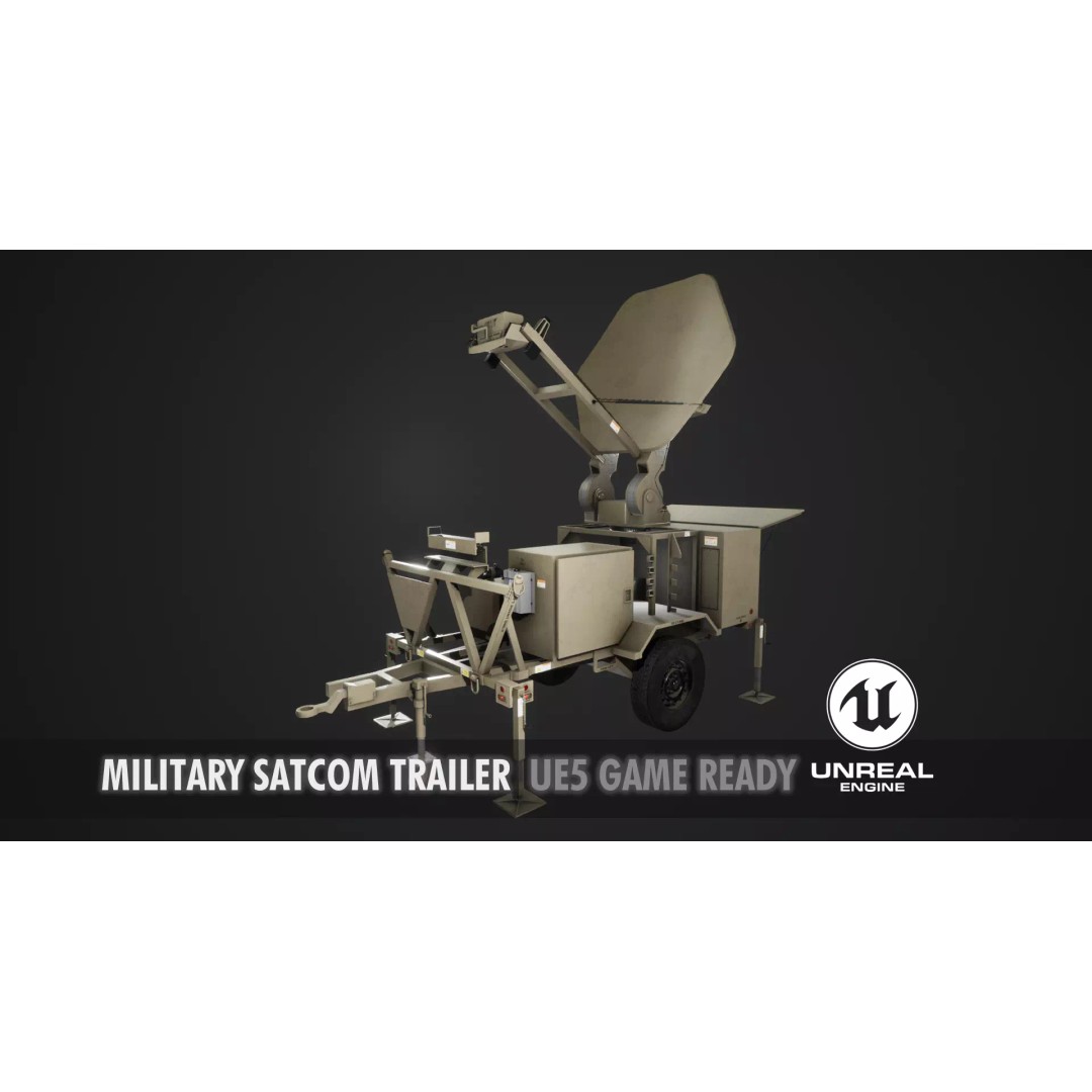 Military Satcom Transportable Terminal 3D Model – Low Poly Game Asset, FBX - View 2