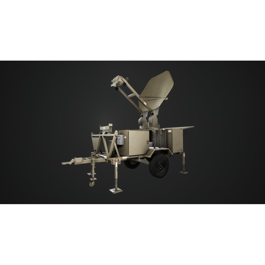Military Satcom Transportable Terminal 3D Model – Low Poly Game Asset, FBX - View 3