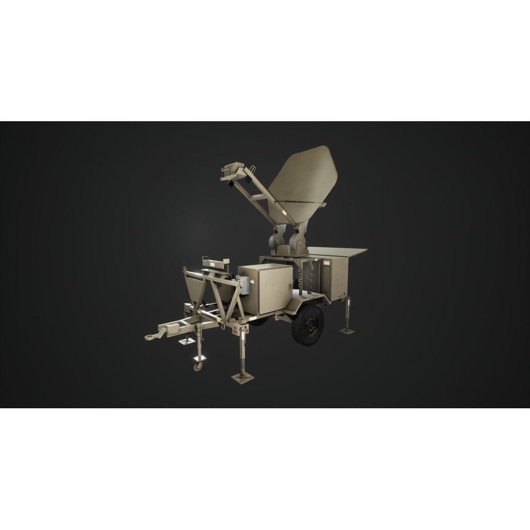 Military Satcom Transportable Terminal 3D Model – Low Poly Game Asset, FBX - View 4