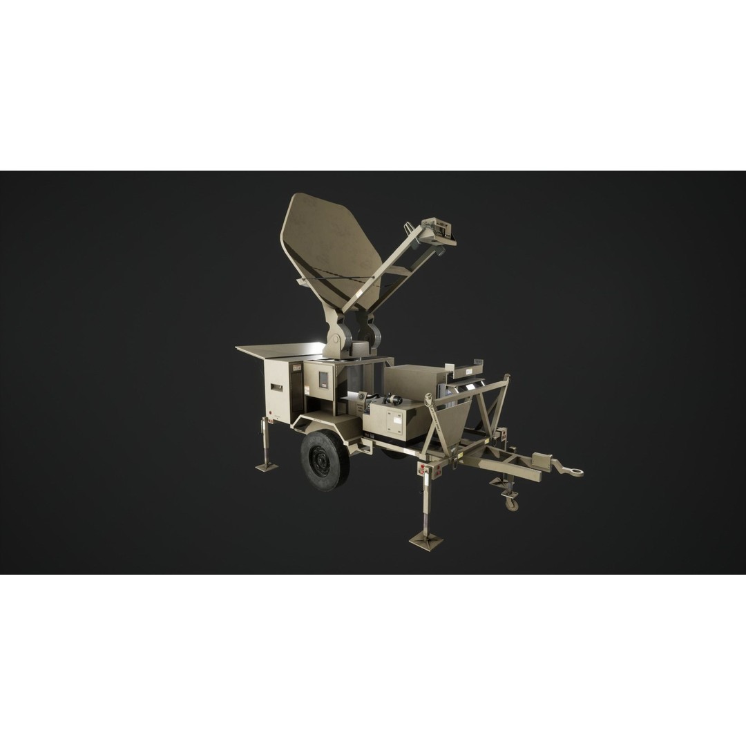 Military Satcom Transportable Terminal 3D Model – Low Poly Game Asset, FBX - View 5