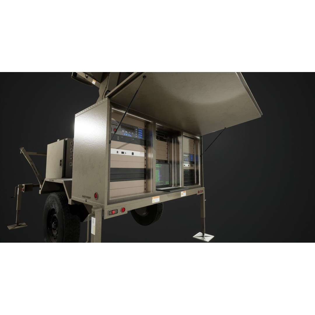 Military Satcom Transportable Terminal 3D Model – Low Poly Game Asset, FBX - View 6