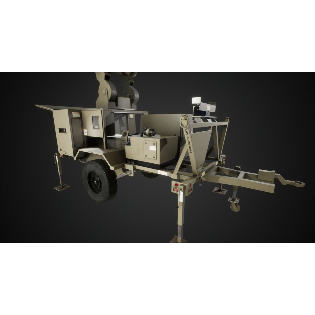 Military Satcom Transportable Terminal 3D Model – Low Poly Game Asset, FBX - View 8