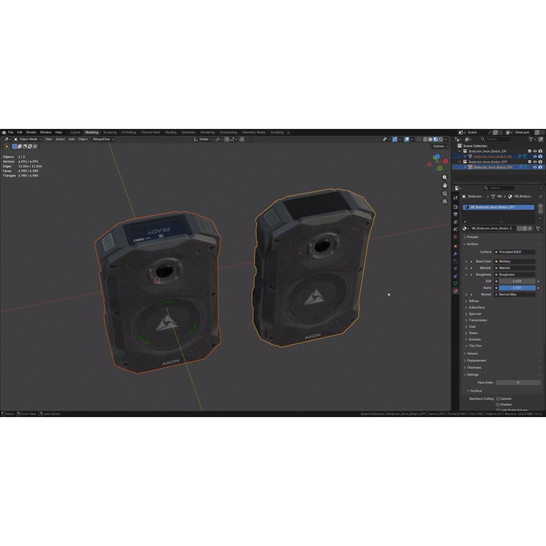 Axon Body Camera 4 3D Model – Low Poly Game-Ready Asset, FBX, OBJ