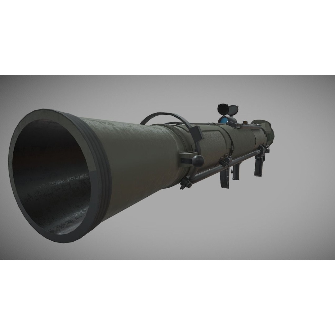 Carl Gustaf 3D Model – High Poly Recoilless Rifle, FBX - View 3