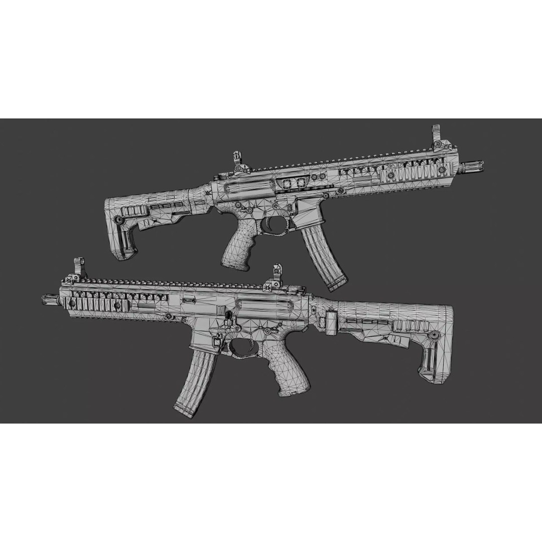 MOT-919 Submachine Gun 3D Model – Low Poly Game Asset, FBX