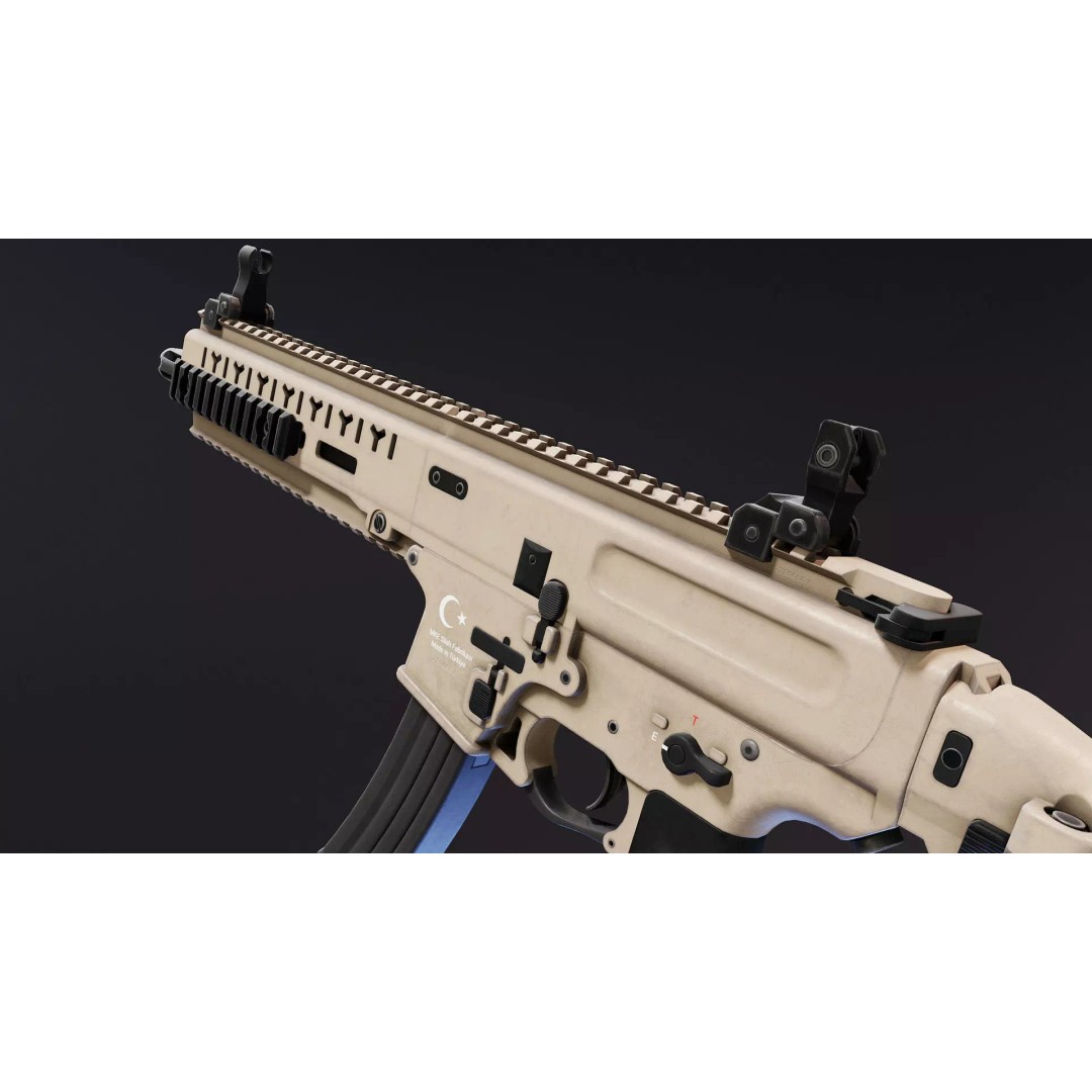 MOT-919 Submachine Gun 3D Model – Low Poly Game Asset, FBX - View 10