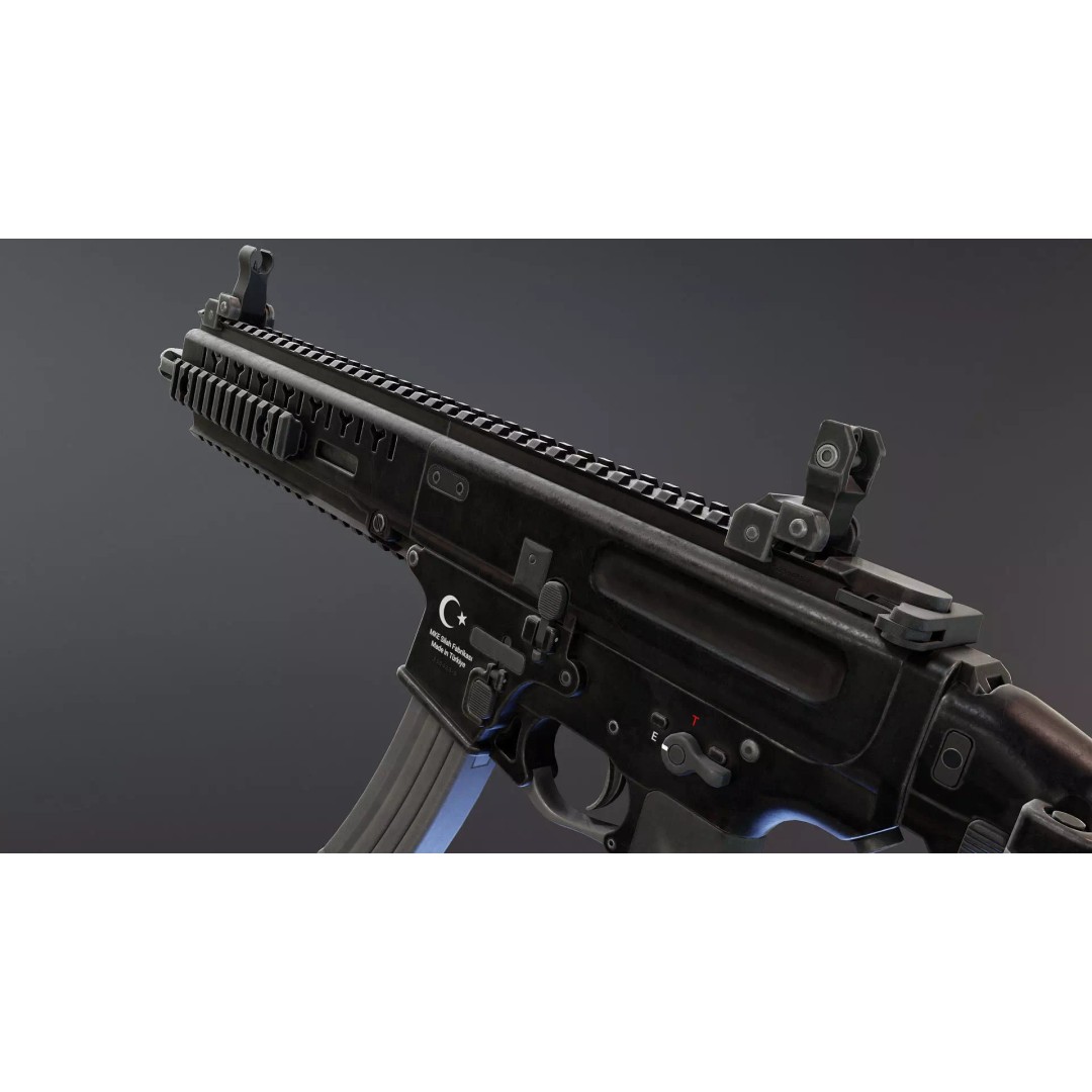 MOT-919 Submachine Gun 3D Model – Low Poly Game Asset, FBX - View 11