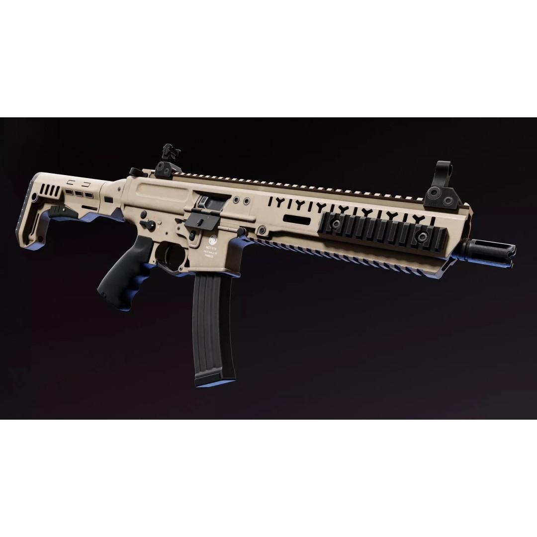MOT-919 Submachine Gun 3D Model – Low Poly Game Asset, FBX - View 5