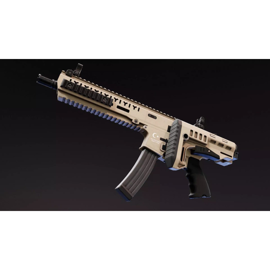 MOT-919 Submachine Gun 3D Model – Low Poly Game Asset, FBX - View 7