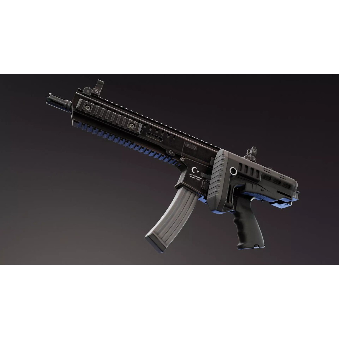 MOT-919 Submachine Gun 3D Model – Low Poly Game Asset, FBX - View 8