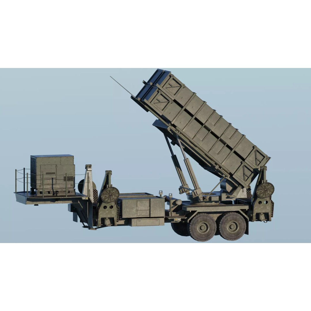 MIM-104 Patriot 3D Model – Rigged Low-Poly Game Asset, FBX, OBJ - View 5