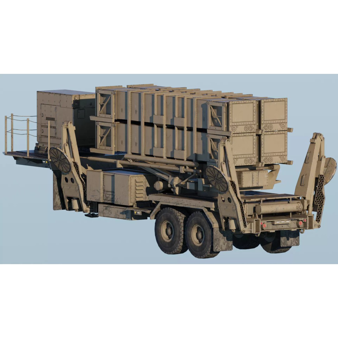 MIM-104 Patriot 3D Model – Rigged Low-Poly Game Asset, FBX, OBJ - View 9