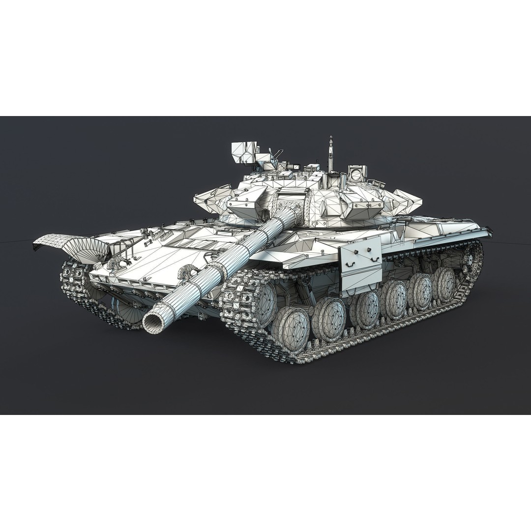 T-64BM Bulat Tank 3D Model – Destroyed Low Poly Game Asset, FBX - View 12