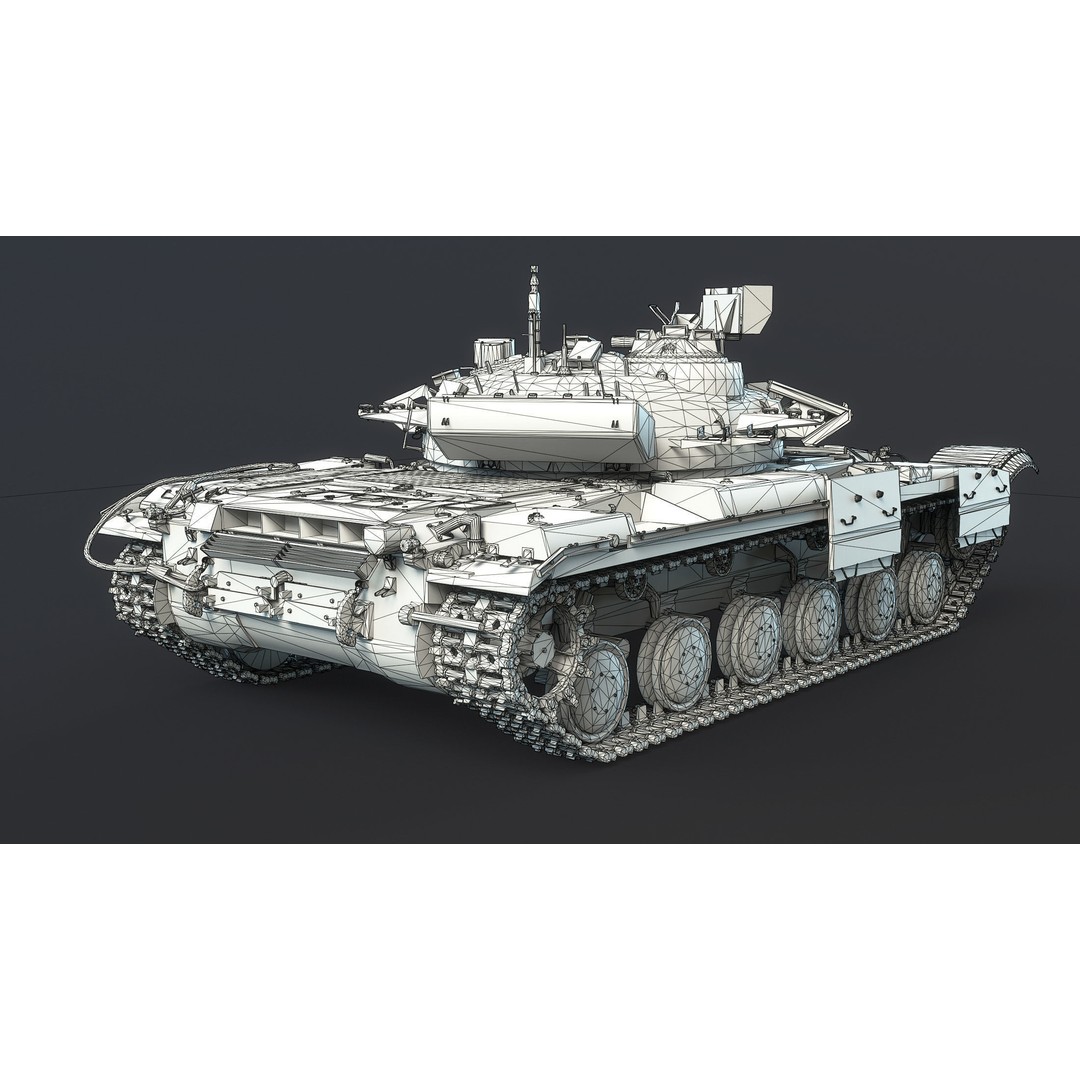 T-64BM Bulat Tank 3D Model – Destroyed Low Poly Game Asset, FBX - View 13