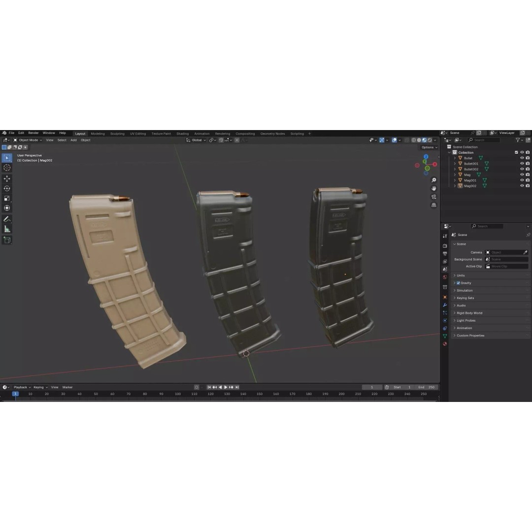 AR-15 Magazines 3D Model – Low Poly PBR Game Asset, FBX & Blender - View 17