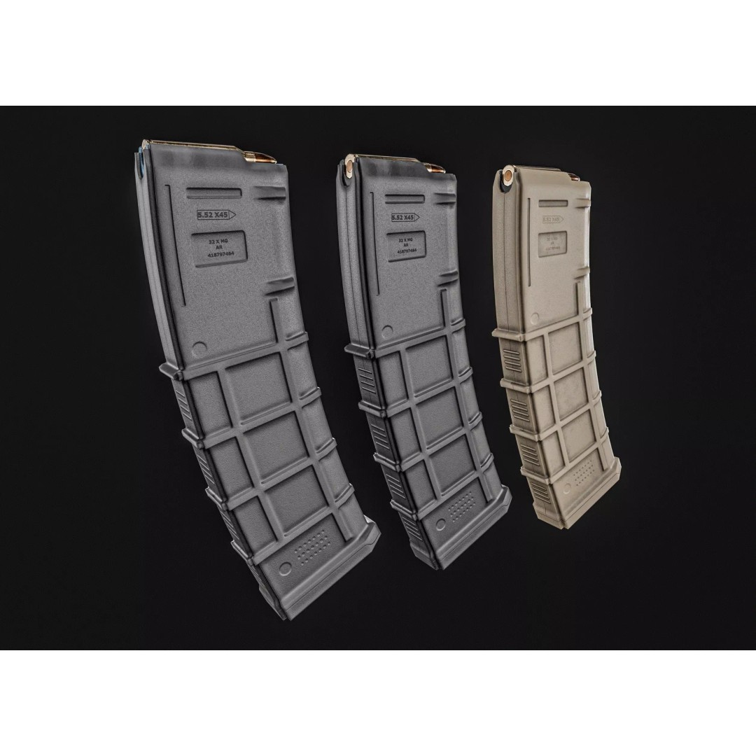 AR-15 Magazines 3D Model – Low Poly PBR Game Asset, FBX & Blender - View 4