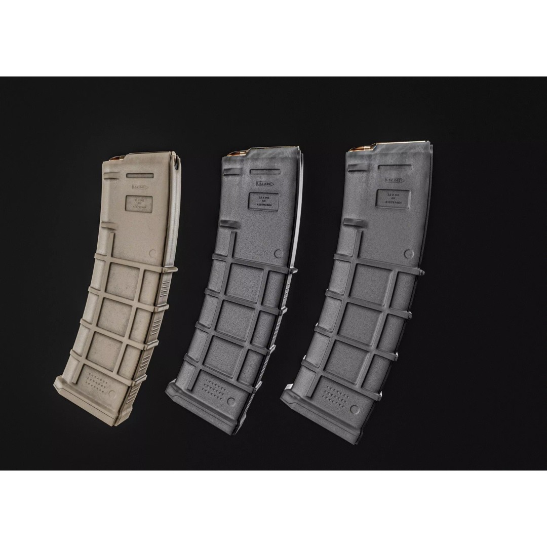 AR-15 Magazines 3D Model – Low Poly PBR Game Asset, FBX & Blender - View 5