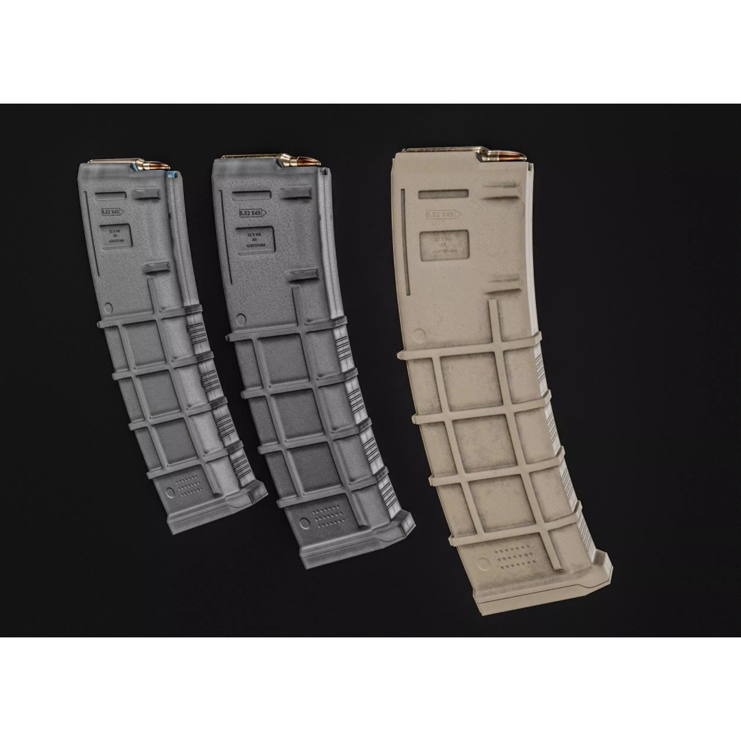 AR-15 Magazines 3D Model – Low Poly PBR Game Asset, FBX & Blender - View 9