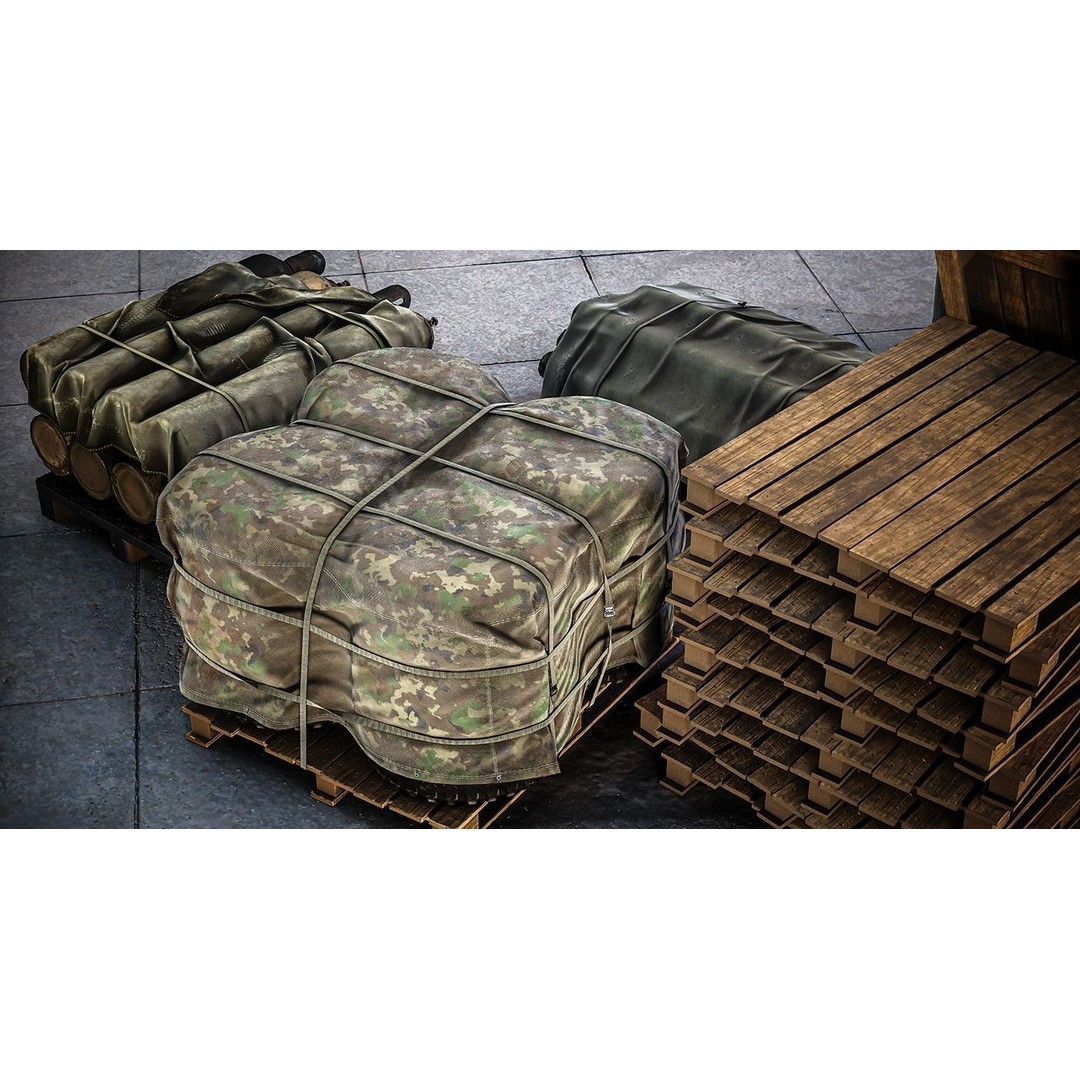 Military Cargo 3D Model – Low Poly Game Asset, FBX, OBJ, PBR - View 4