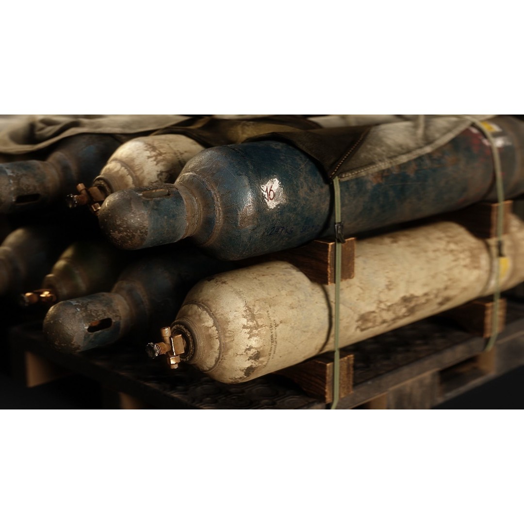 Military Cargo 3D Model – Low Poly Game Asset, FBX, OBJ, PBR - View 6