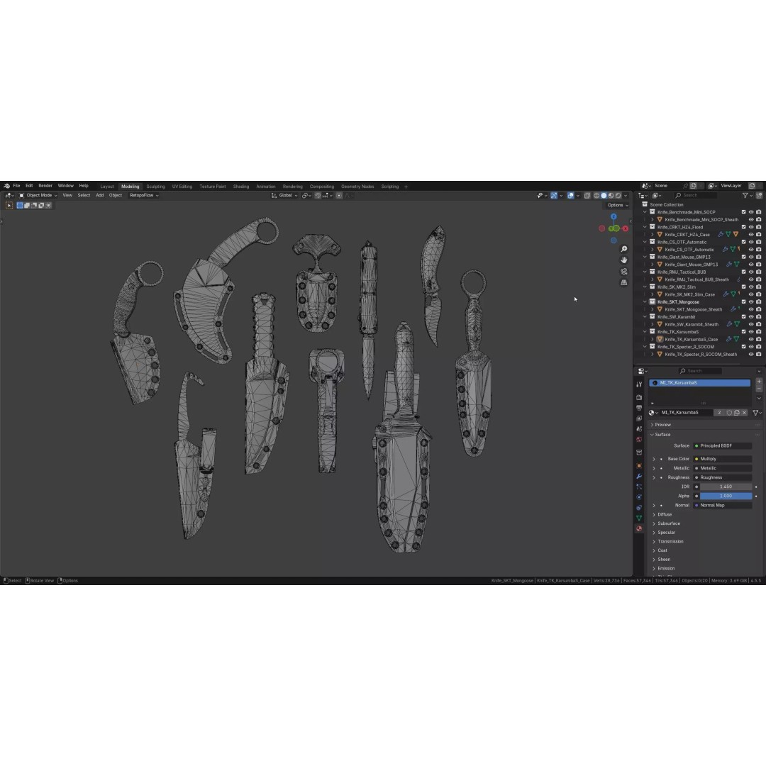 Tactical Knife Collection 3D Model – Low Poly Game-Ready FBX & OBJ - View 13