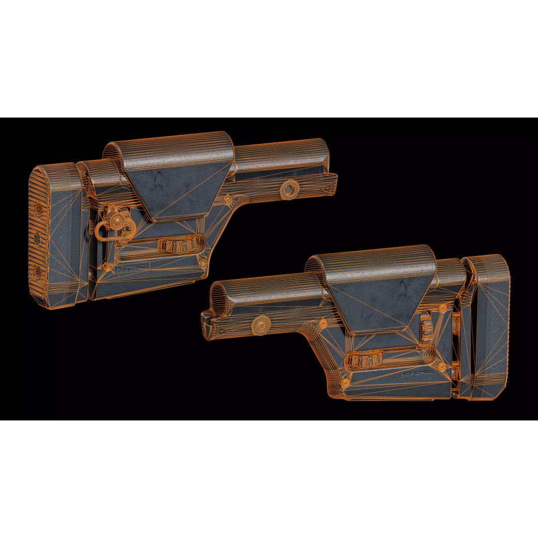 Magpul PRS Stock 3D Model – Low Poly Game-Ready Asset, FBX/OBJ - View 20