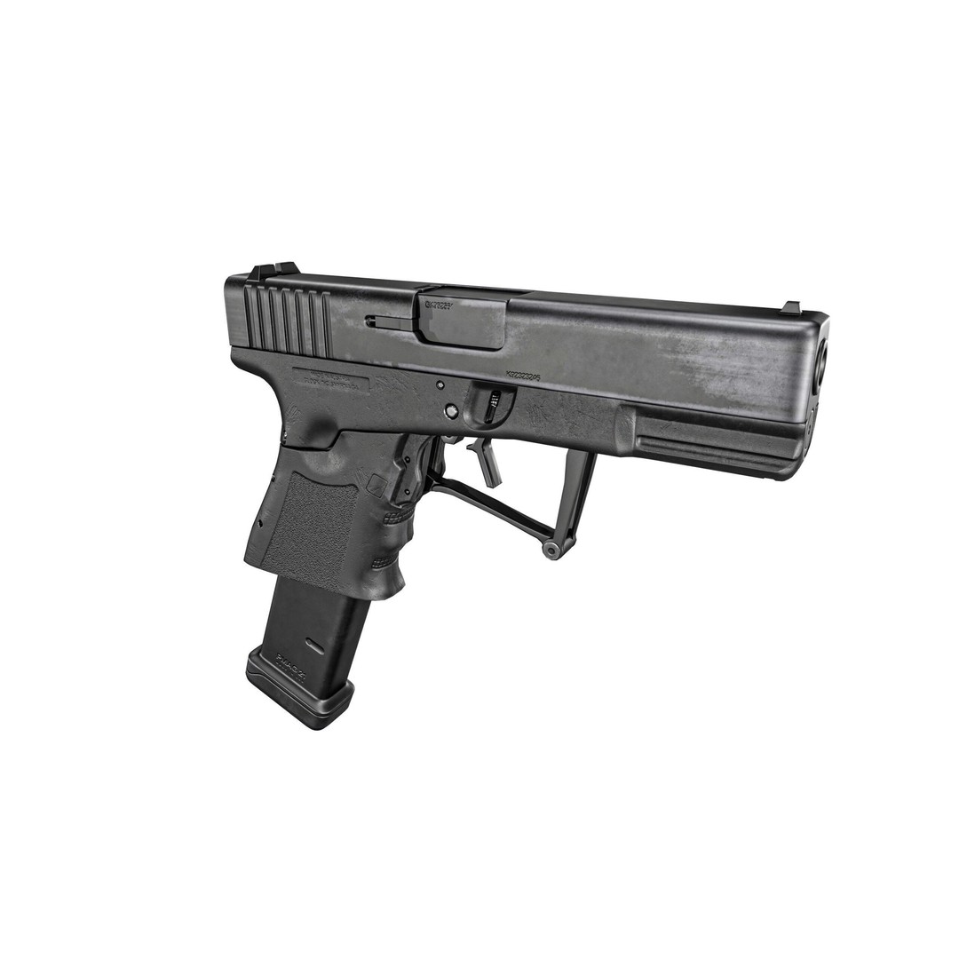 Full Conceal Folding GLOCK 19 3D Model – Low Poly PBR Game Asset, FBX - View 11