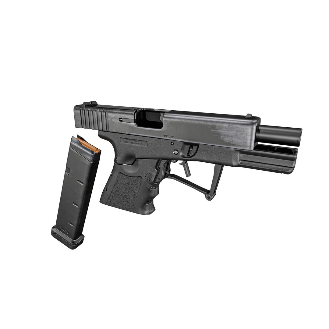 Full Conceal Folding GLOCK 19 3D Model – Low Poly PBR Game Asset, FBX - View 14