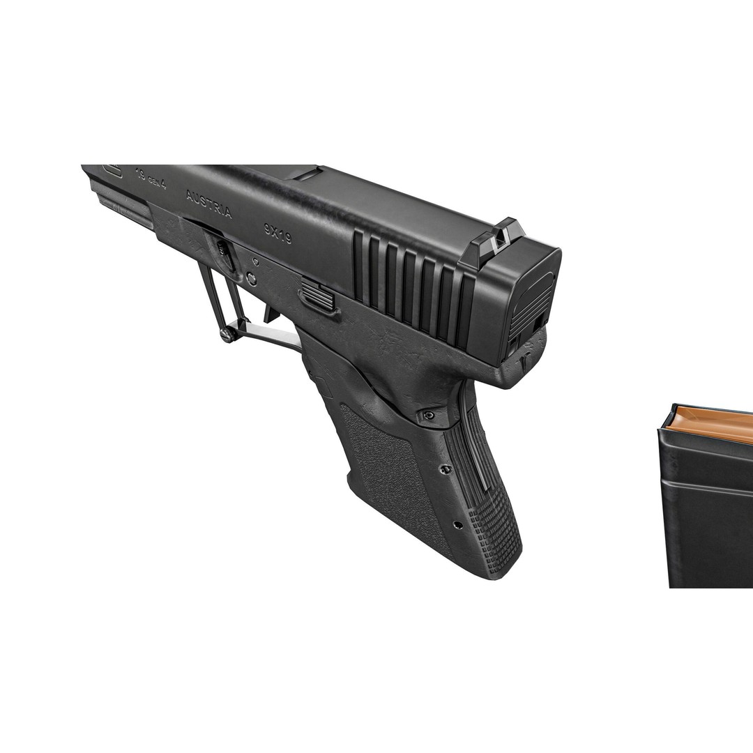 Full Conceal Folding GLOCK 19 3D Model – Low Poly PBR Game Asset, FBX - View 16