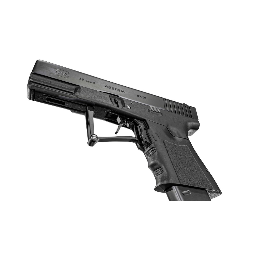Full Conceal Folding GLOCK 19 3D Model – Low Poly PBR Game Asset, FBX - View 20