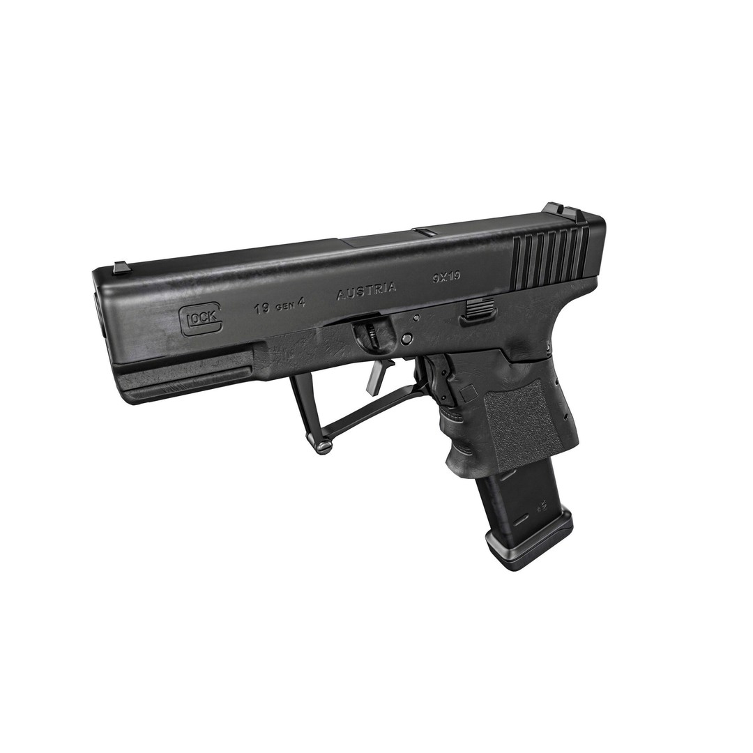 Full Conceal Folding GLOCK 19 3D Model – Low Poly PBR Game Asset, FBX - View 21