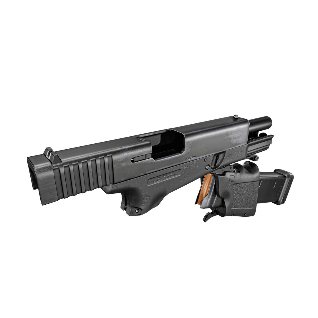 Full Conceal Folding GLOCK 19 3D Model – Low Poly PBR Game Asset, FBX - View 23