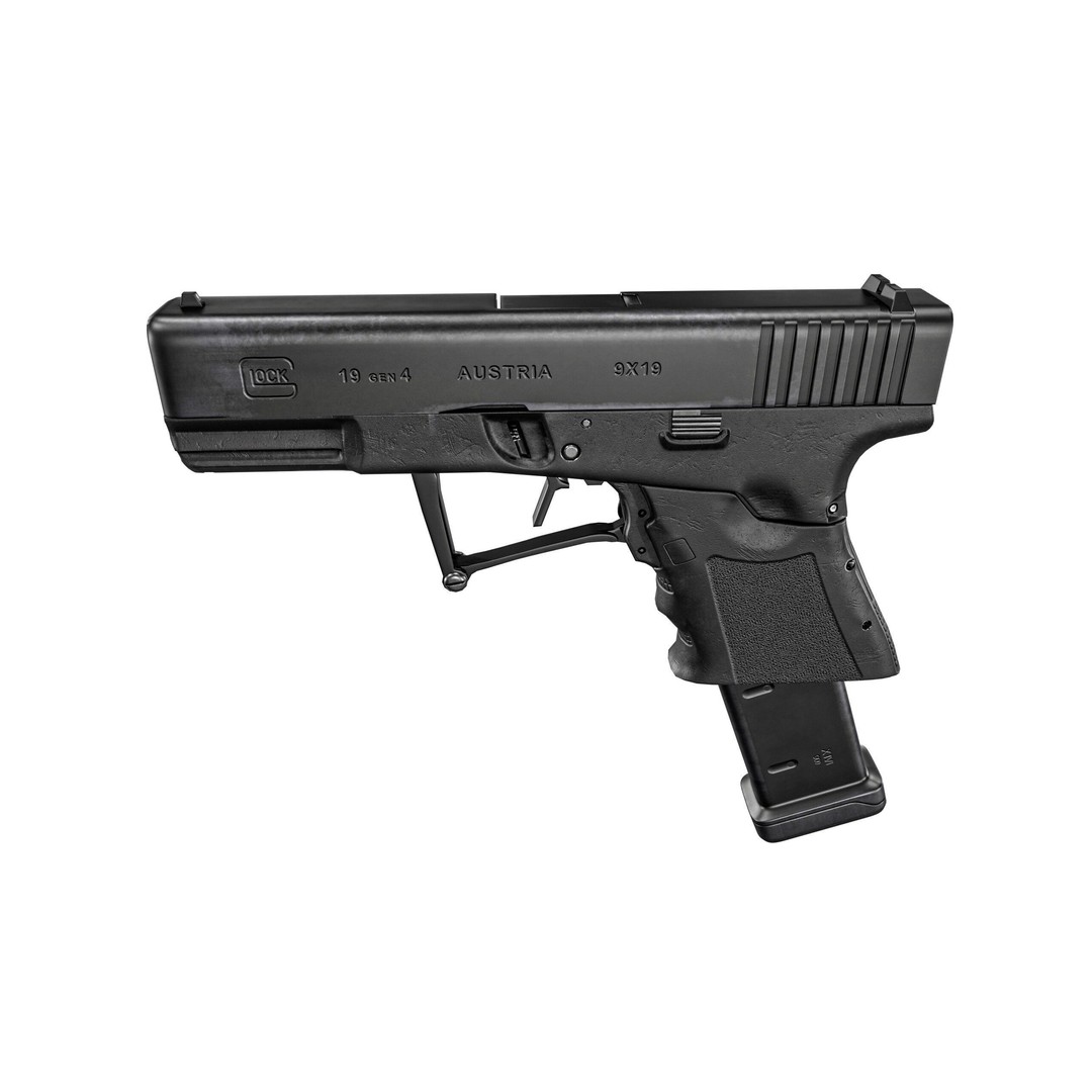 Full Conceal Folding GLOCK 19 3D Model – Low Poly PBR Game Asset, FBX - View 29