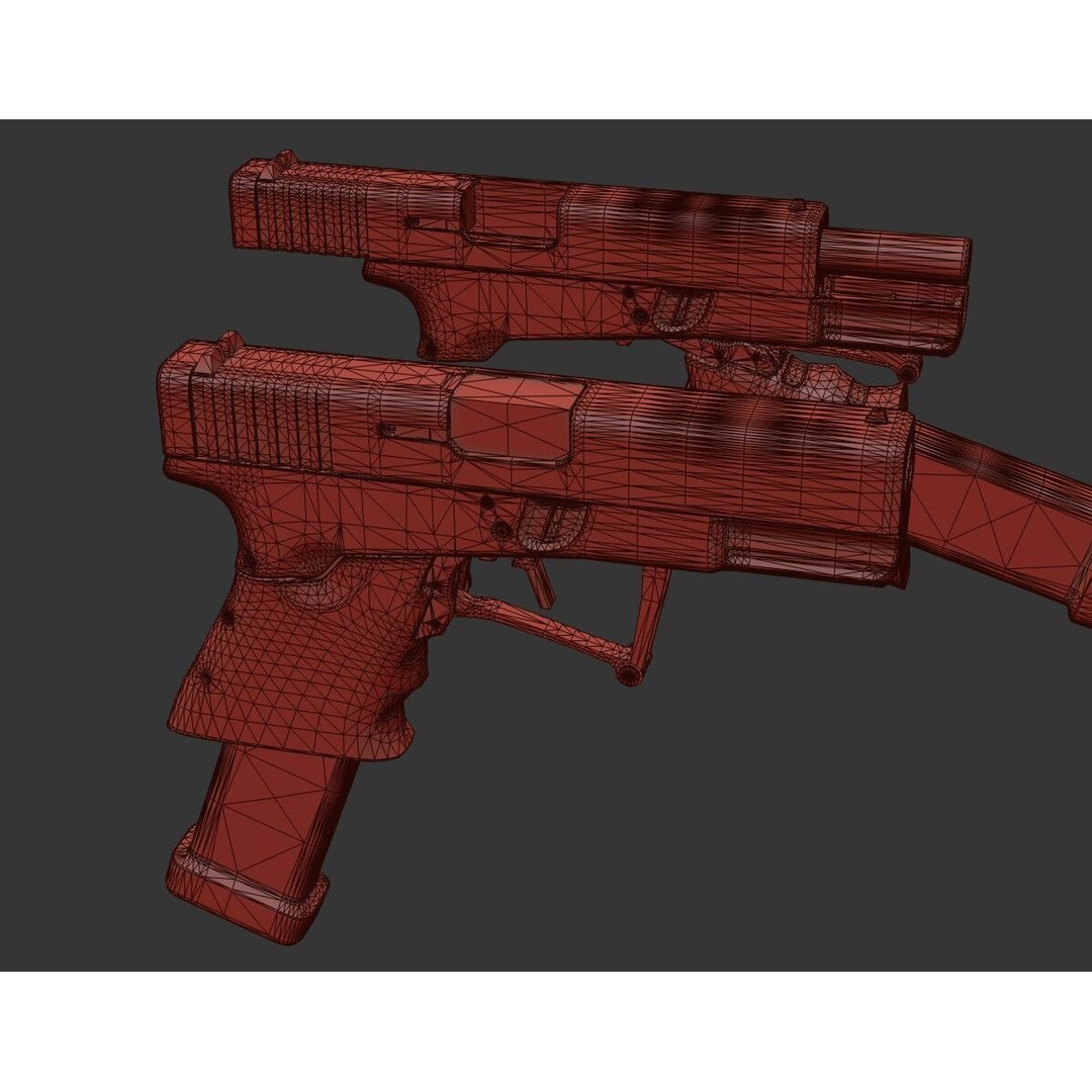 Full Conceal Folding GLOCK 19 3D Model – Low Poly PBR Game Asset, FBX - View 40