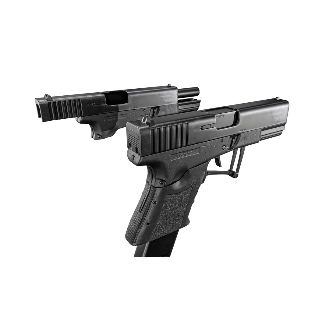 Full Conceal Folding GLOCK 19 3D Model – Low Poly PBR Game Asset, FBX - View 7