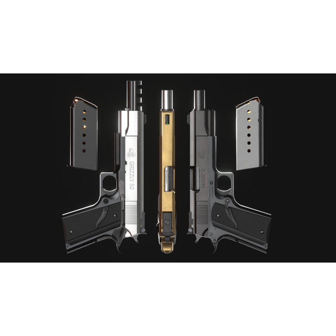 LAR Grizzly Mark V 3D Model – Low Poly Game Asset, FBX, OBJ - View 5
