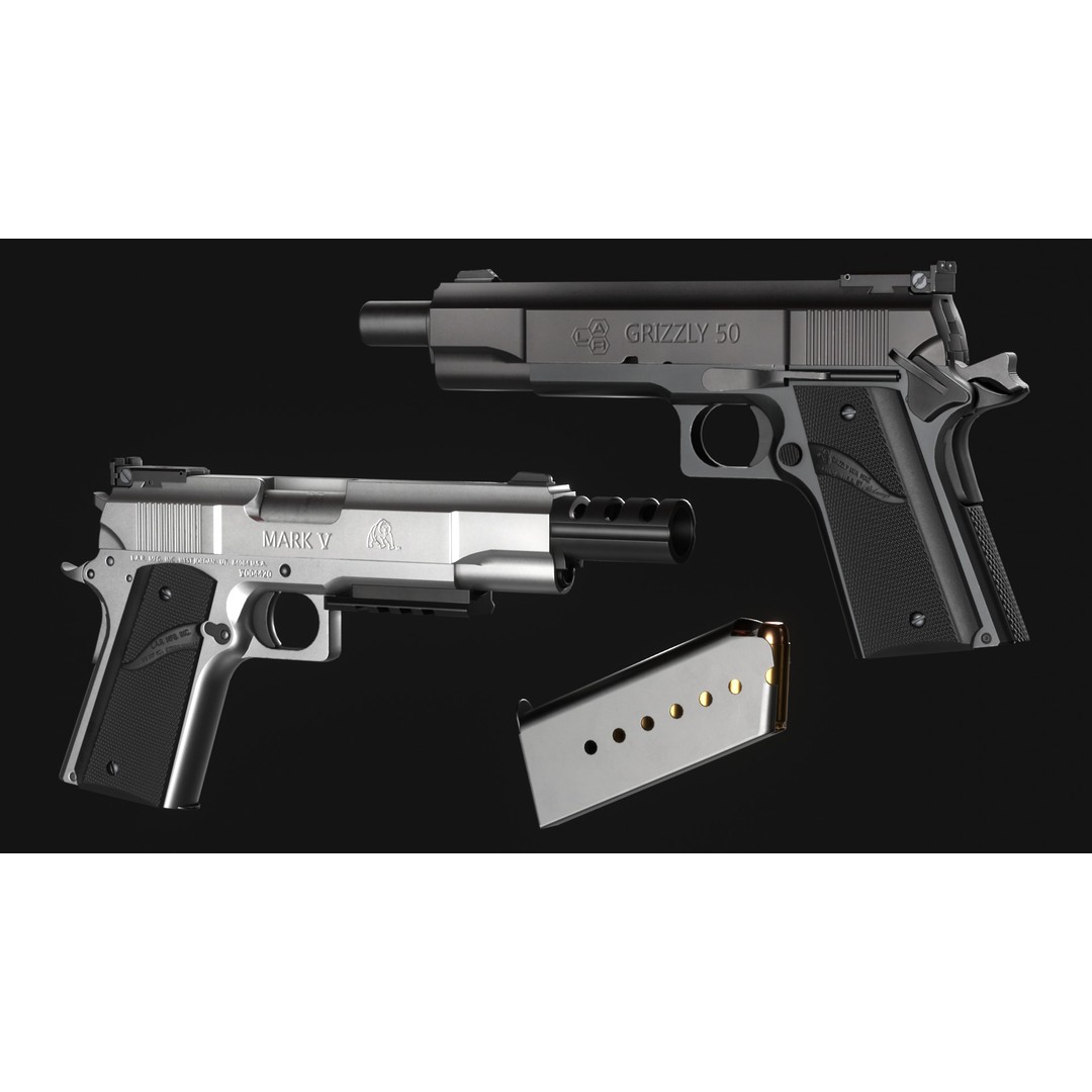 LAR Grizzly Mark V 3D Model – Low Poly Game Asset, FBX, OBJ - View 7