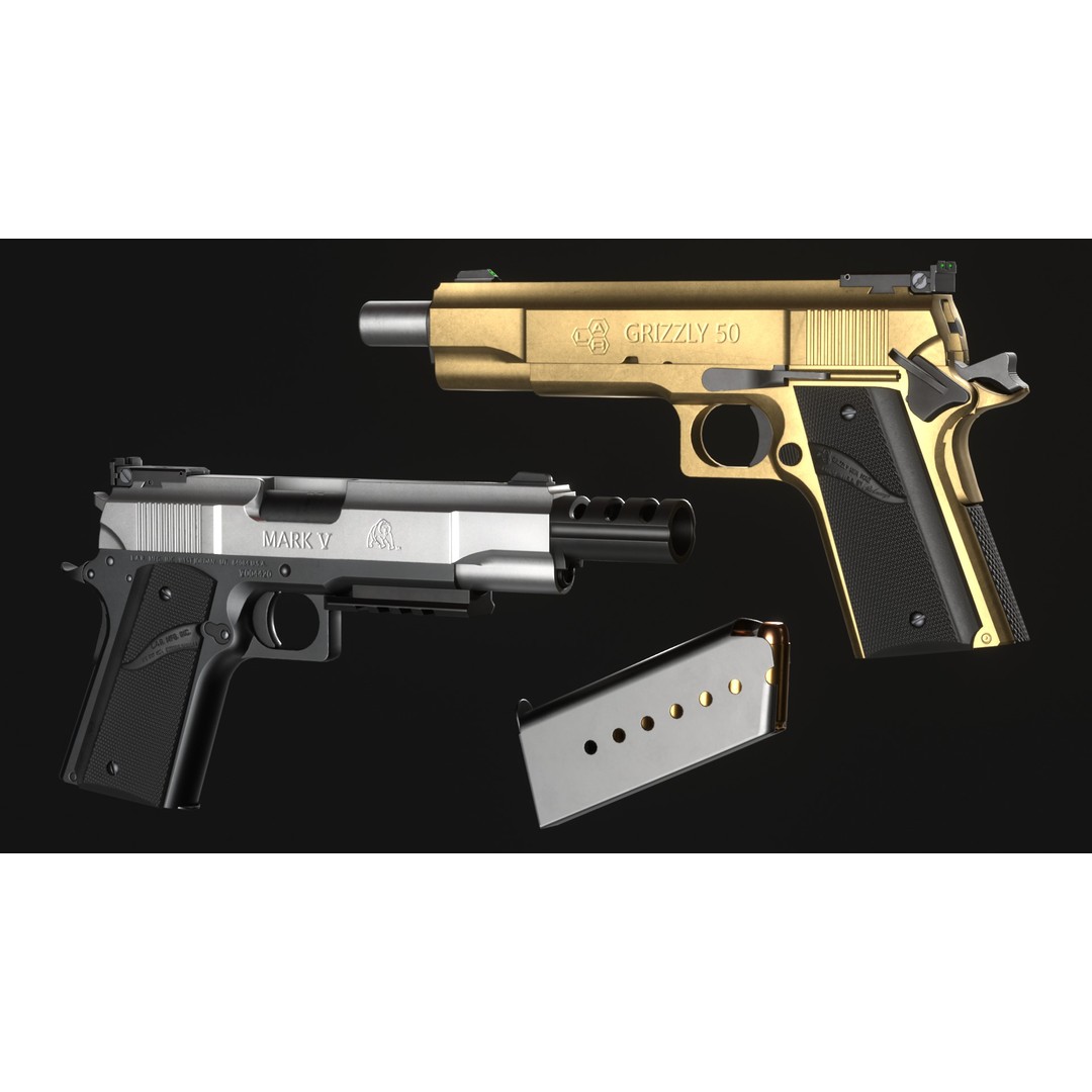 LAR Grizzly Mark V 3D Model – Low Poly Game Asset, FBX, OBJ - View 8
