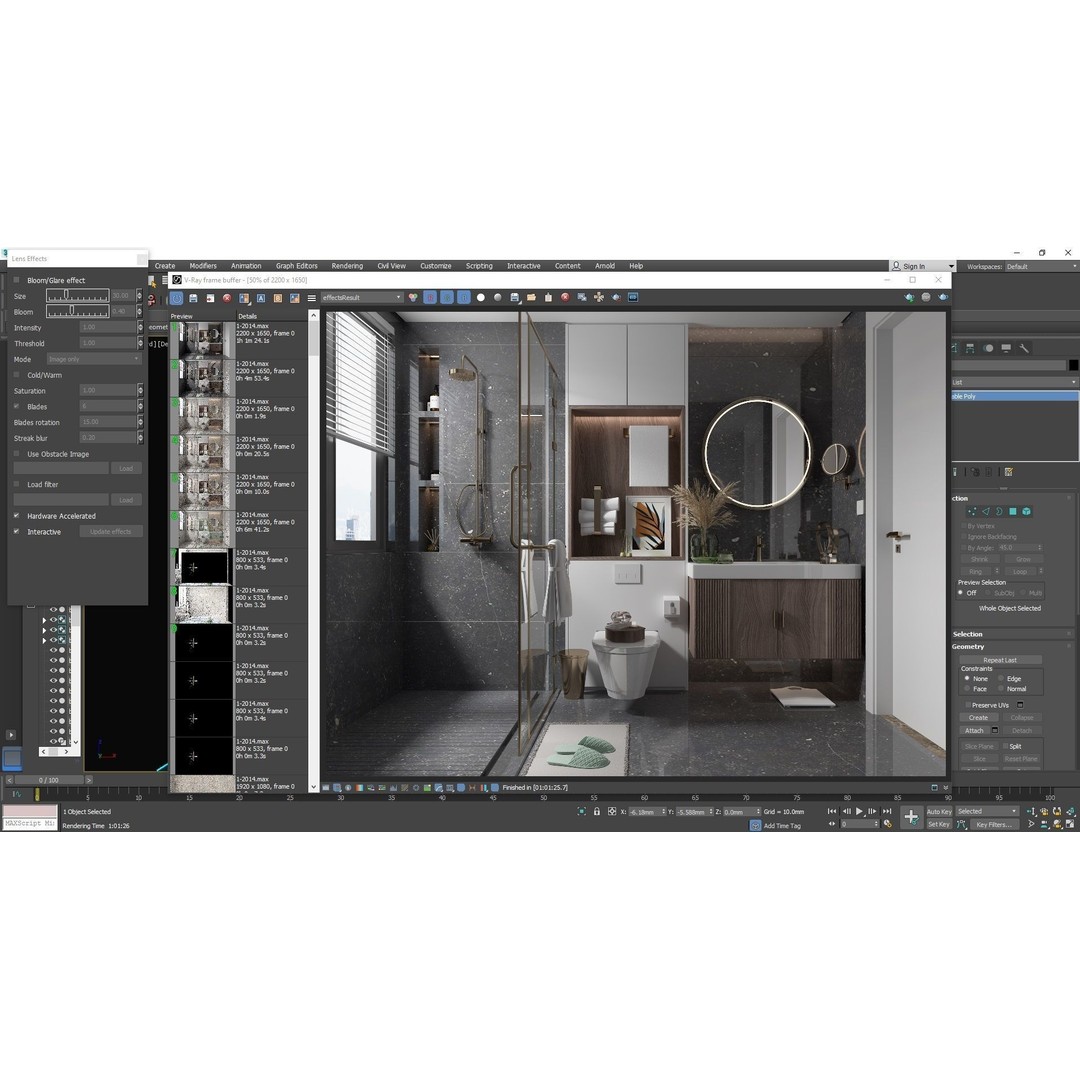Modern Bathroom 3D Model – High Poly Collection for Interior Design - View 3