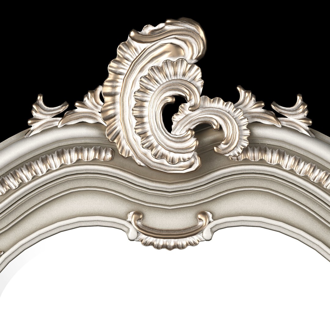 Louis Wardrobe 3D Model – Classical Rococo Design, PBR Textures - View 4