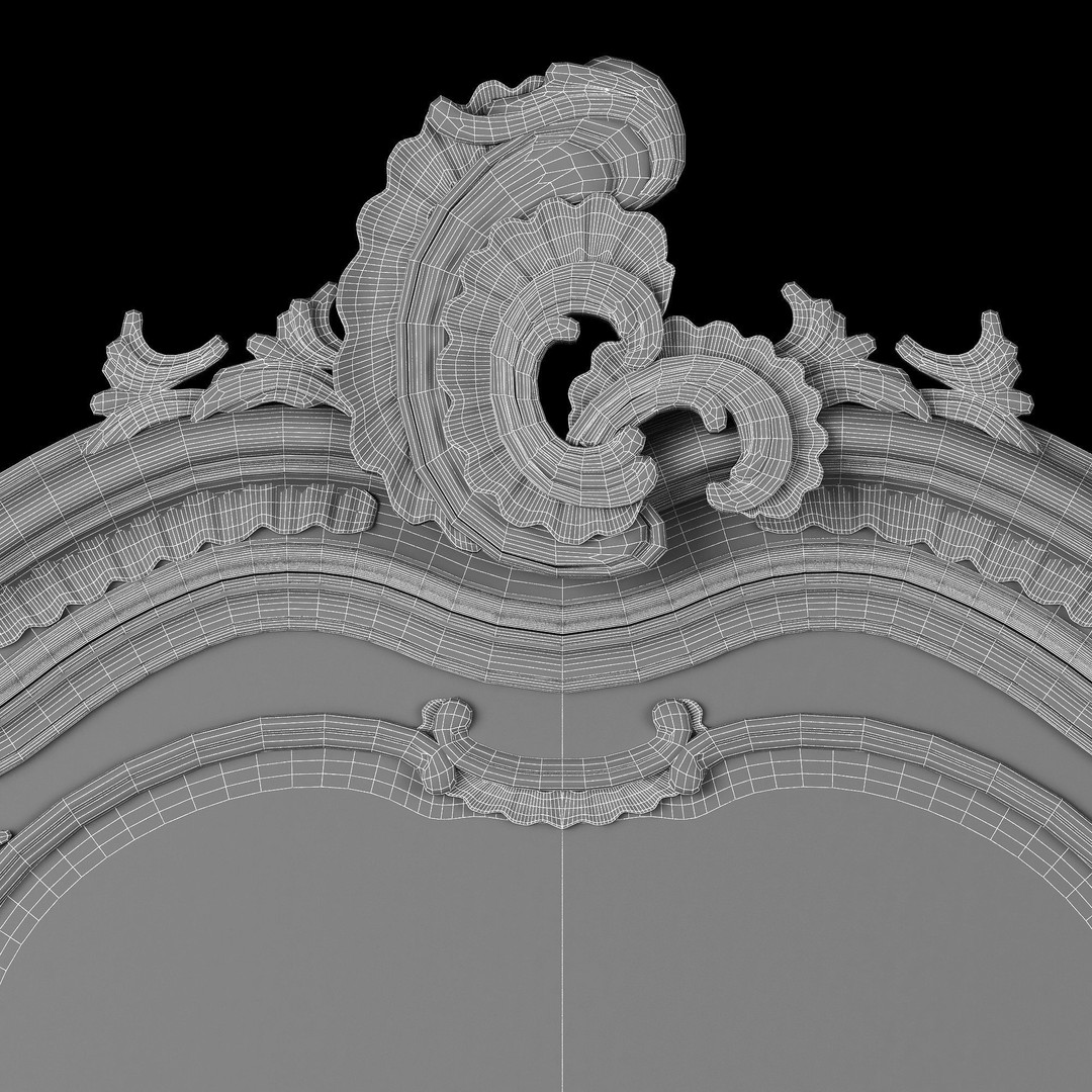 Louis Wardrobe 3D Model – Classical Rococo Design, PBR Textures - View 5