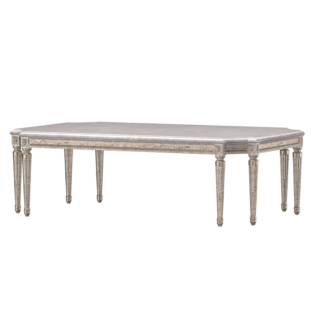 Chairish Coffee Table 3D Model – Classical Rococo Design, FBX - View 4