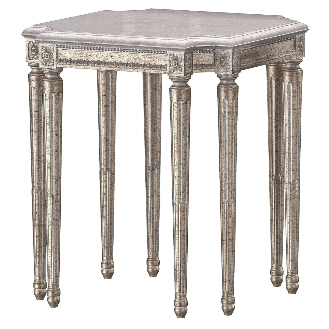 Chairish Coffee Table 3D Model – Classical Rococo Design, FBX - View 5